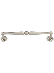 Atherton II Cabinet Pull with Plain Footplates - 8 inch Center-to-Center in Polished Nickel.